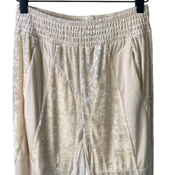 We Are HAH 1 Track Mind Crushed Velvet Jogger Pant in Almond Milk Slouchy Mesh - Picture 4 of 16